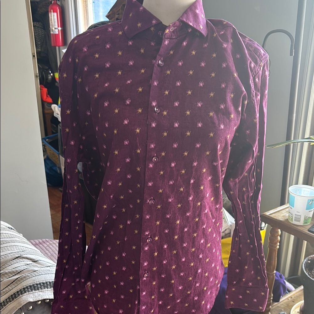 Men's Purple Patterned Shirt